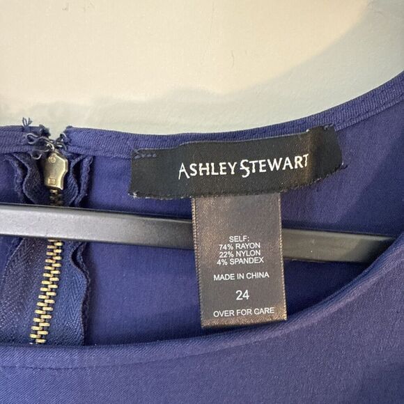 Royal Blue, Ashley Stewart Cold Shoulder Ruched Shift Dress Size 24 - Picture 3 of 13